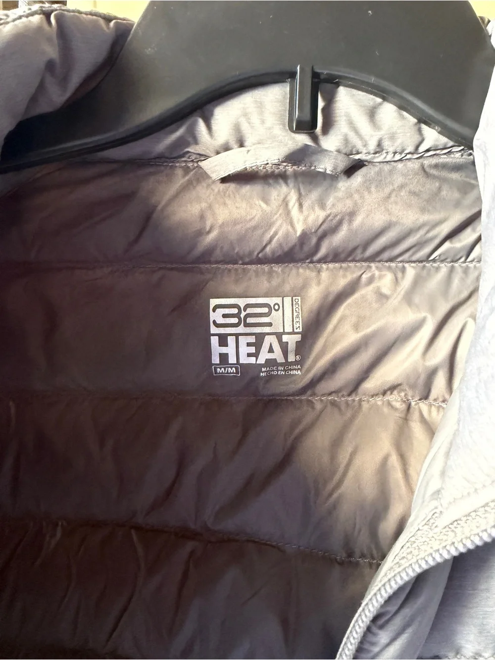32 Degrees Men's Quilted Light Gray Packable Puffer Vest